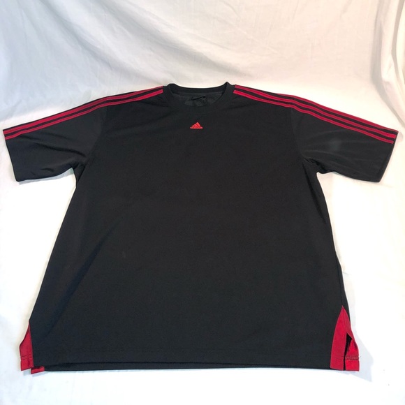 adidas Other - Men’s Adidas Small Logo Short Sleeve Shirt Size XL Black Red